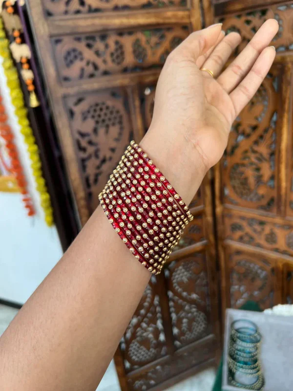 Raindrop Bangles - Maroon